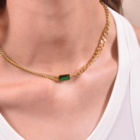 Fara Dual Gold Chain Necklace / Choker
					