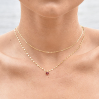 Lorabelle French Dual Chain Heart Pendant Necklace 
					