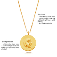 She Is Leo Artisan 24K Gold Zodiac Pendant Necklace
					