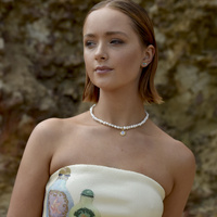 Anemone Moonstone Pendant Pearl Necklace
					