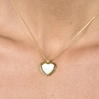 Charme Mother of Pearl Heart Pendant Necklace (Gold Vermeil)
					