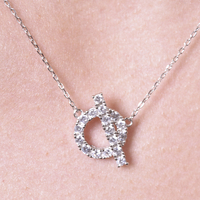 Oaklyn Diamante Buckle Pendant Necklace (Silver)
					