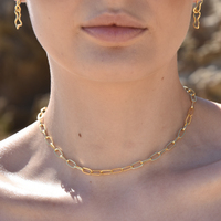 Elvrie Classic Oval Chain Necklace (Gold Vermeil)
					