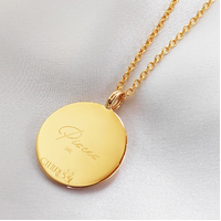 She Is Pisces Artisan 24K Gold Zodiac Pendant Necklace
					