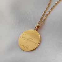 She Is Sagittarius Artisan 24K Gold Zodiac Pendant Necklace
					