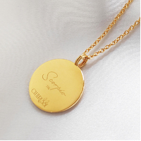 She Is Scorpio Artisan 24K Gold Zodiac Pendant Necklace
					