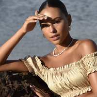 Omri Beaded Shell Necklace / Choker 
					