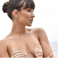 Brita Dainty Teardrop Diamante Necklace (Silver)
					