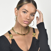 Amabel Modern Muse Gold Chain Necklace (Gold)
					