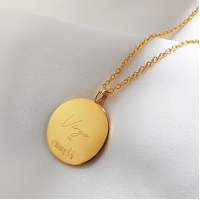 She Is Virgo Artisan 24K Gold Zodiac Pendant Necklace
					