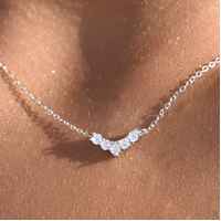 Csilla Diamante V-Pendant Necklace (Silver)
					