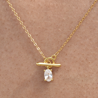 Bjarne Zircon Toggle Pendant Necklace (Gold)
					