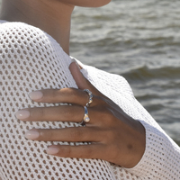 Love Is All Around Artisan Open Ring (Silver)
					