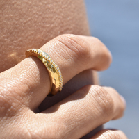 Astre Artisan Diamante Wave Open Ring (Gold Vermeil)
					