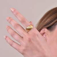 Lux Gold Vermeil Croissant Open Ring
					