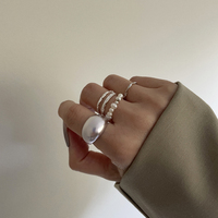 Elvera Modern Dome Open Ring - Silver
					