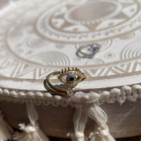 Adiva Artisan Evil Eye Wrap Open Ring (Gold)
					