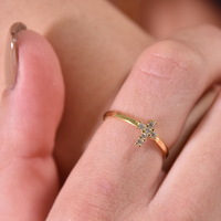 Chantria Fine Cross Open Ring
					