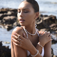 Solana Art Deco Finger Lock Open Ring (Silver)
					