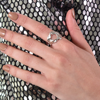 Cosette Sculpture Open Ring - Silver
					