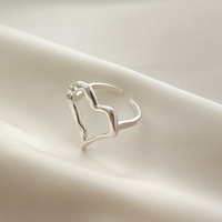 KiKi Artisan Silver Heart Open Ring
					