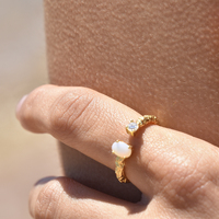 Eislyn Twin Zircon Open Ring (Gold Vermeil)
					