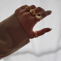 Voski Textured Gold Vermeil Open Ring
					