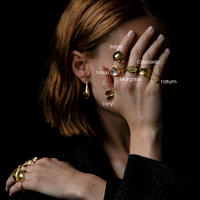 Cascade Gold Vermeil Textured Open Ring
					