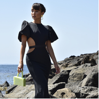 Lorena Artsy Resin Clutch (Lime Green)