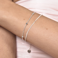 Amour Fine Silver Dual Chain Bracelet  
					