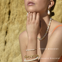 Prairie Italian Silver Pearl Chain Bracelet
					