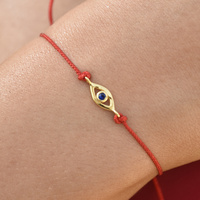 Aysun Gold Evil Eye Bracelet (Red String)
					