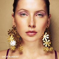 Venezia Artisan 24K Petal Sculpture Earrings (Oversized)
					