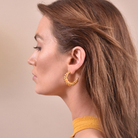 Estelle 24K Artisan Spiral Hoop Earrings
					