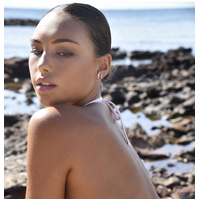 Alanna Diamante Curve Stud Earrings (Silver)