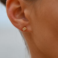 Aquarius Artisan Zirconia Pavé Stud Earrings (Gold)