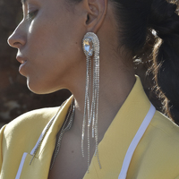 Isolde Diamante Tassel Drop Earrings
					