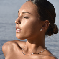 Flori Artisan Beaded Cuff Earring (Single Piece Silver)