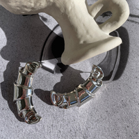 Louane Croissant Statement Earrings (Silver)