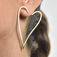 Ayla Sculptural Love Heart Earrings 