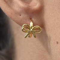Liana Bow Tie Hoop Earrings (Gold)