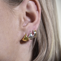 Dori Artsy Chic Dainty Bowl Earrings (Gold Vermeil)