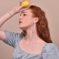 Isadora Beaded Floral Drop Earrings (My ears are pierced)
					