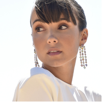 Tourmaline Zirconia Crystal Encrusted Earrings