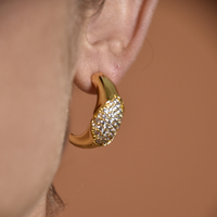 Albertine Luxury 24K Diamante Curve Earrings
					