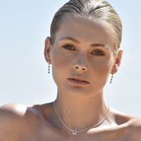 Aka Dainty Sculptural Pebble Drop Earrings (Silver)