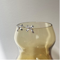 Tilda Dainty Bow Tie Earrings (Silver)