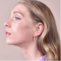 Anesha Dainty Cross Drop Earrings (Silver)
					