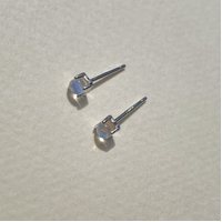 Dawn Dainty Moon Opal Stud Earrings