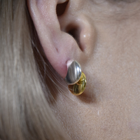 Nala Artsy Chic Dainty Crescent Earrings (Gold Vermeil)